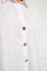 Oversize Collared Jeweled Shirt