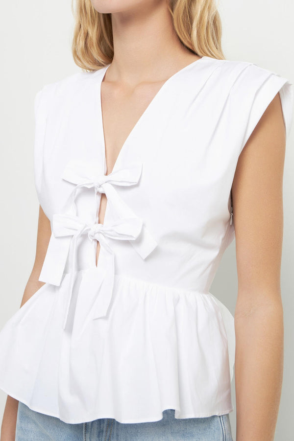 Front Double Bow Tie Top