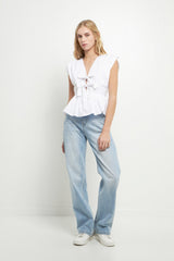 Front Double Bow Tie Top