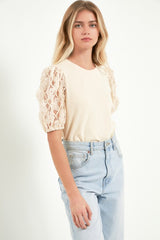 Floral Texture Sleeve Top