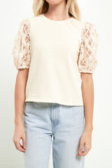 Floral Texture Sleeve Top