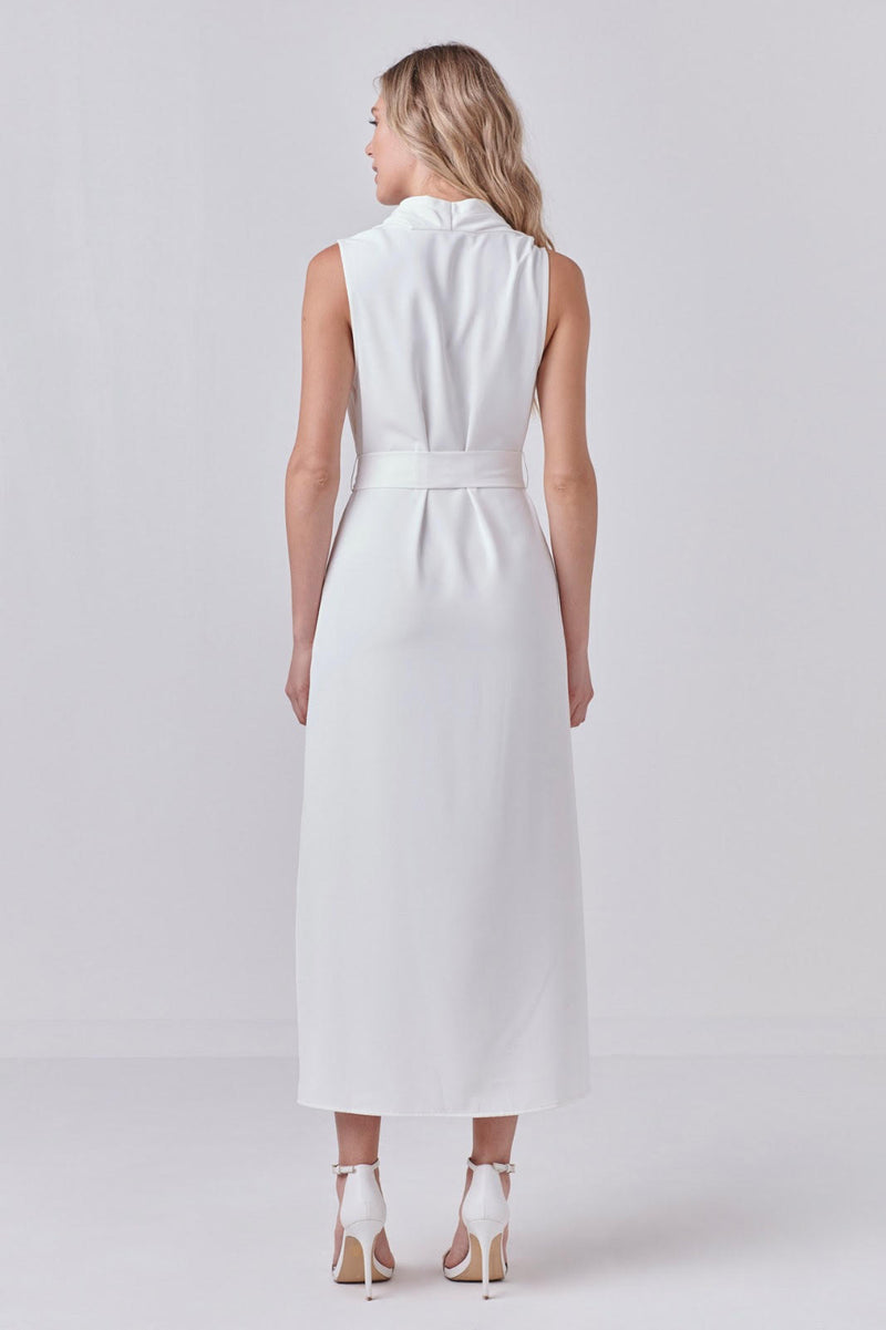 Flowy Neckline Long Dress