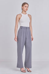 Sleeveless Basic Knit Top (Black, White)