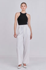 Sleeveless Basic Knit Top (Black, White)
