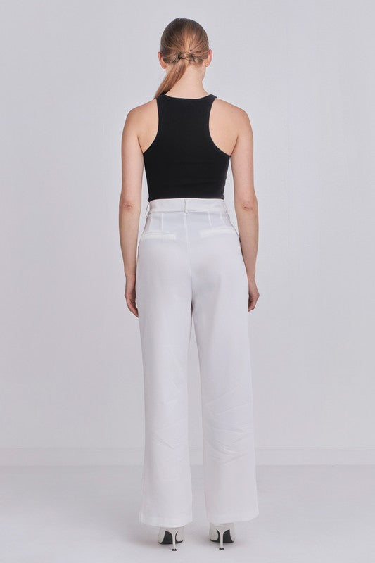 Sleeveless Basic Knit Top (Black, White)