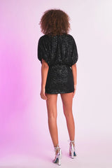 Sequin Cropped Balloon Top (2 Color Ways)