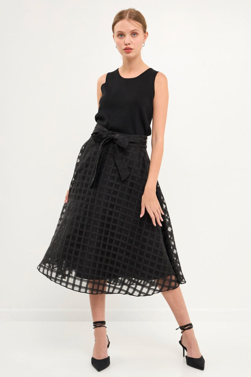 Black fit and on sale flare midi skirt