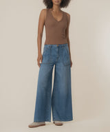 High-Rise Super Wide-Leg Jeans with Patch Pockets