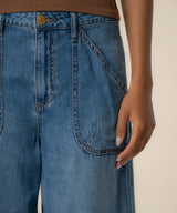 High-Rise Super Wide-Leg Jeans with Patch Pockets