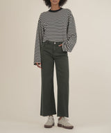 High-Rise Wide Leg Jeans In  Sherwood Forest