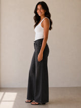 Meg High-Rise Wide Leg Jeans – Washed Black