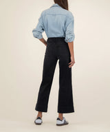 Black Base Wash High-Rise Wide Leg Jeans