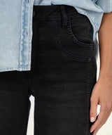 Black Base Wash High-Rise Wide Leg Jeans