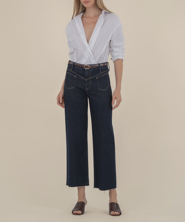 Euro Base Dark High-Rise Wide-Leg Jeans