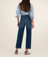 Dark Base Wash High-Rise Wide Leg Jeans