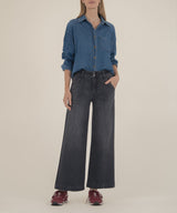 High-Rise Wide Leg Grey Jeans