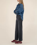 High-Rise Wide Leg Grey Jeans