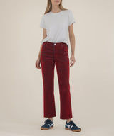High-Rise Ankle Flare Red Jeans