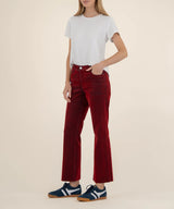 High-Rise Ankle Flare Red Jeans