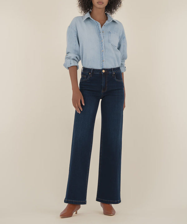 Rich Dark High-Rise Wide Leg Jeans