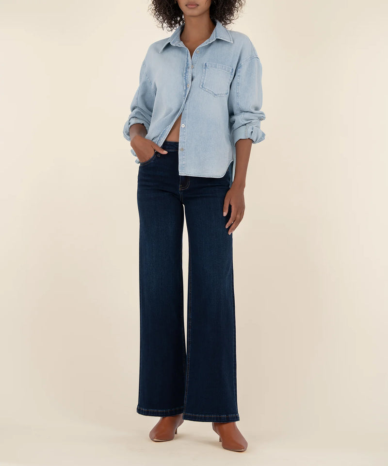 Rich Dark High-Rise Wide Leg Jeans