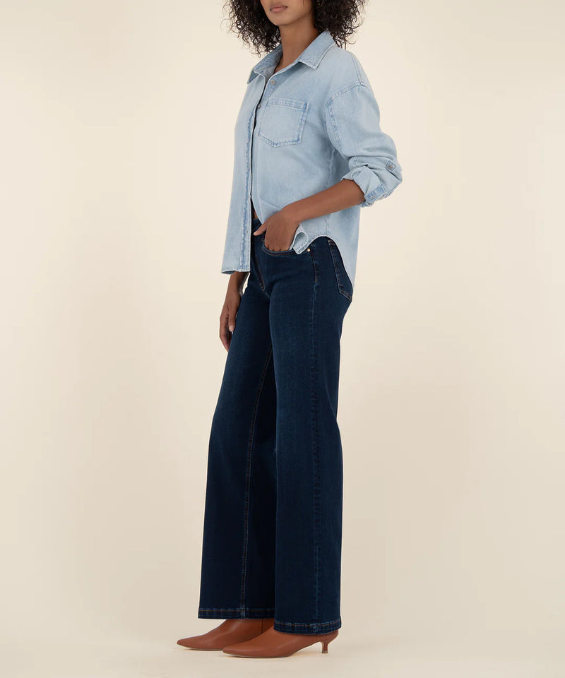 Rich Dark High-Rise Wide Leg Jeans