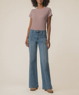 High-Rise Seamed Wide Leg Jeans