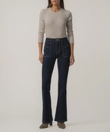 Dark Indigo Flare Jeans with Patch Pockets