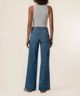 High-Rise Wide Leg Jeans with Statement Hem