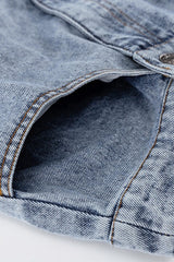 Slit Detail Denim Skirt