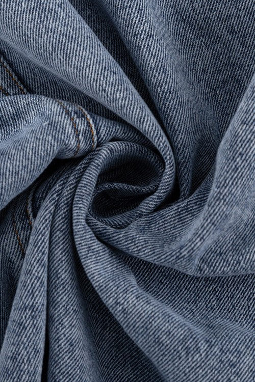 Slit Detail Denim Skirt