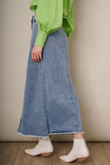 Slit Detail Denim Skirt