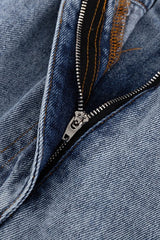 Slit Detail Denim Skirt
