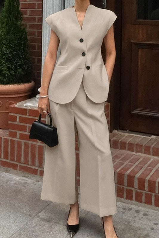 Khaki Two-Piece Set