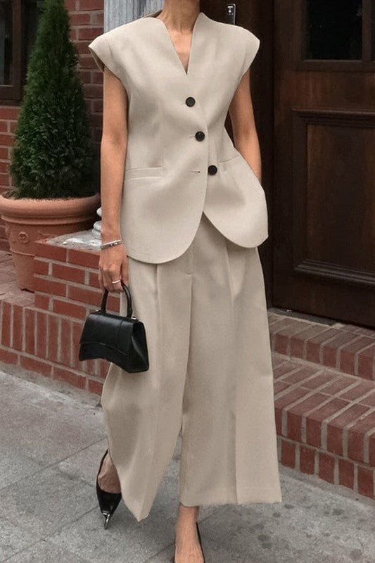 Khaki Two-Piece Set