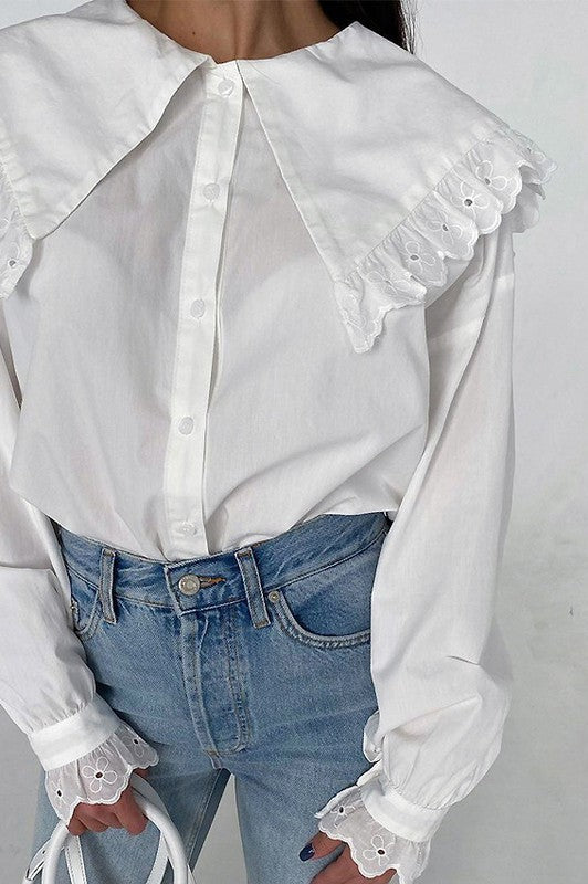 Lace Collar Shirt