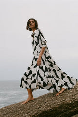 Abstract Button Up Dress