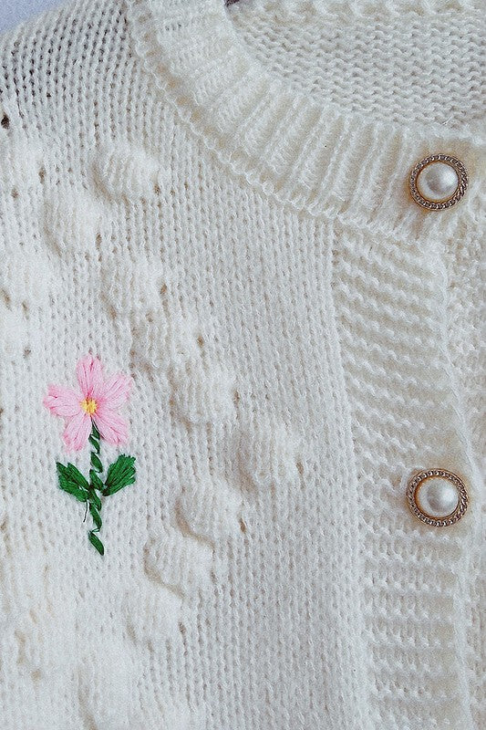 Crochet Embroidered Cardigan