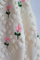 Crochet Embroidered Cardigan