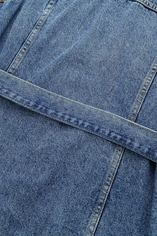 Denim Button Midi Dress