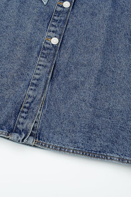 Denim Button Midi Dress
