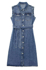 Denim Button Midi Dress