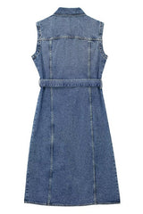 Denim Button Midi Dress
