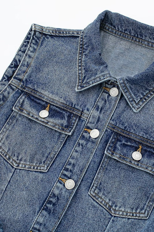 Denim Button Midi Dress