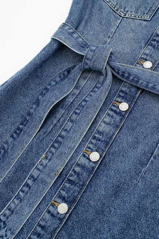 Denim Button Midi Dress