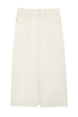 Denim Slit Midi Skirt