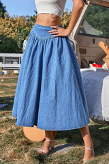 A Line Denim Skirt
