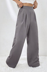 Elastic Waist Straight Wide Leg Pants