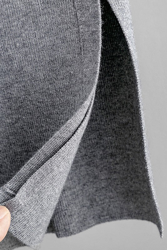 Knit Wide Leg Slit Pants (4 Color Ways)