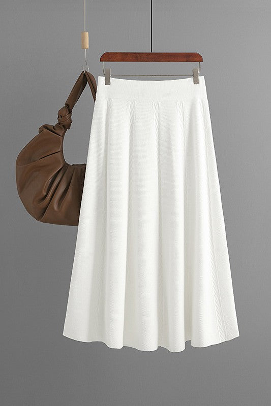 A-Line Pleated Knit Skirt (5 Color Ways)